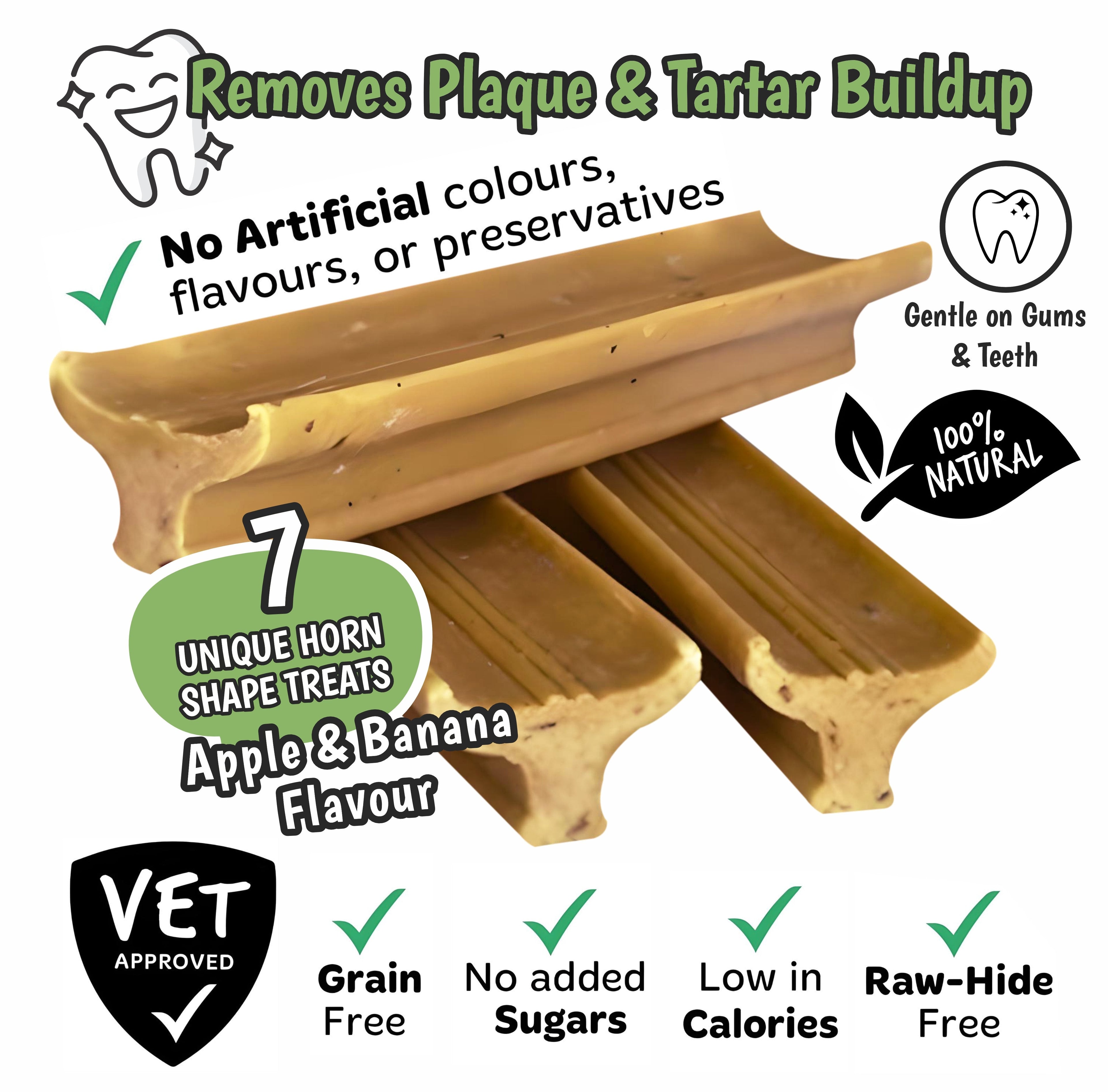 Gently Dently- Apple & Banana Dental Treats for Dogs 175g-3