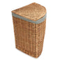 Light Steamed Corner Wicker Laundry Basket with Grey Sage Lining-5