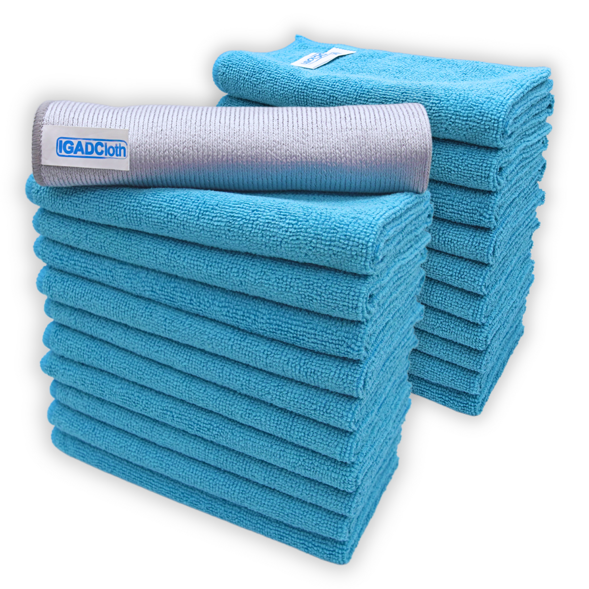 IGADCloth Blue Microfiber Sets, Cleaning Cloths 40x40cm 250gsm + 1 Free Glass Cloth-1
