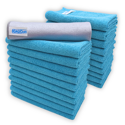 IGADCloth Blue Microfiber Sets, Cleaning Cloths 40x40cm 250gsm + 1 Free Glass Cloth-1