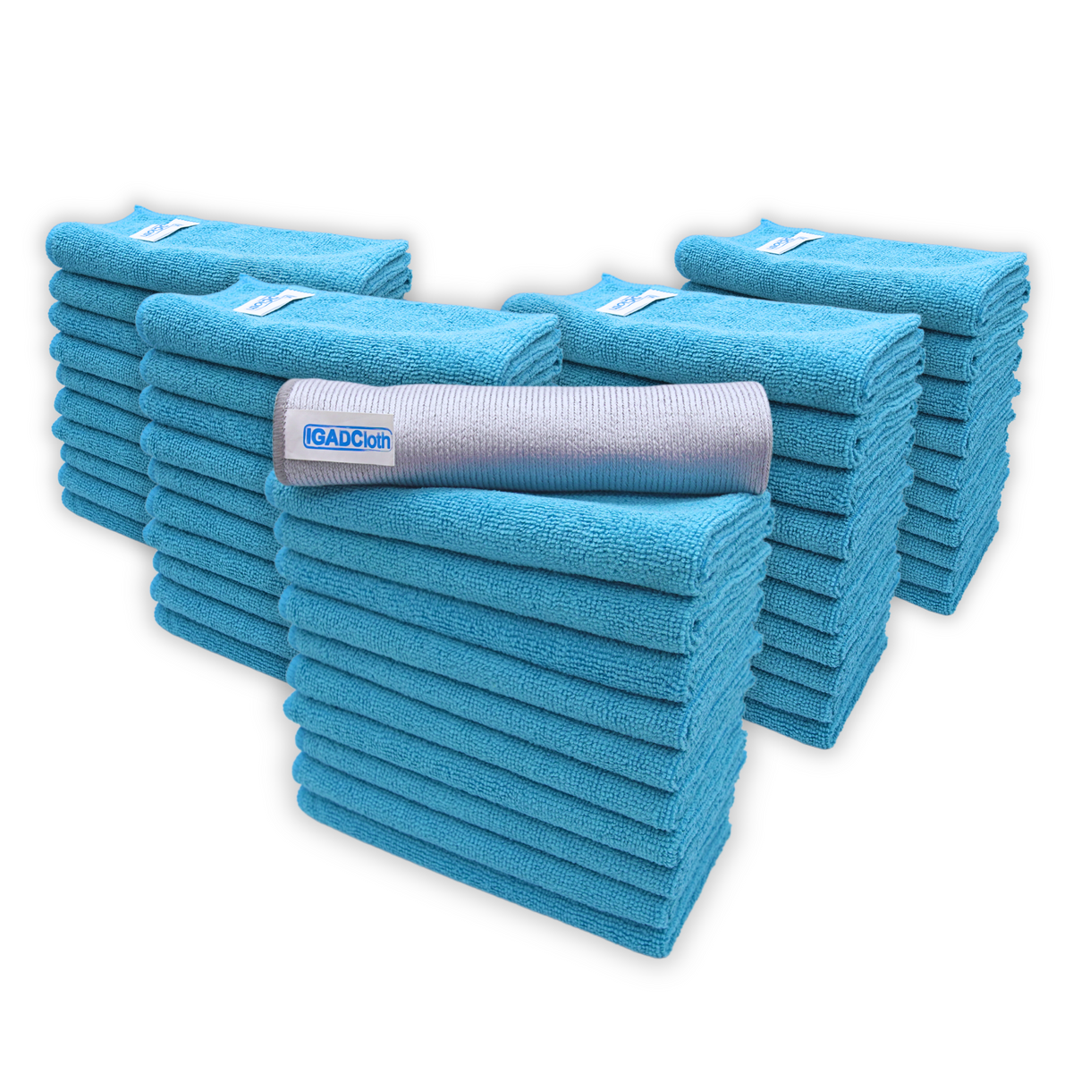 IGADCloth Blue Microfiber Sets, Cleaning Cloths 40x40cm 250gsm + 1 Free Glass Cloth-2