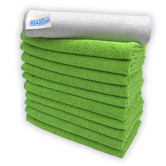 IGADCloth Green Microfiber Sets, Cleaning Cloths 40x40cm 250gsm + 1 Free Glass Cloth-0