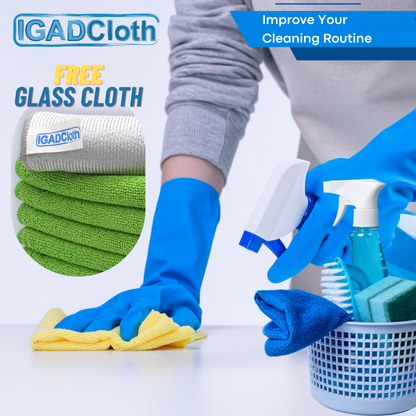 IGADCloth Green Microfiber Sets, Cleaning Cloths 40x40cm 250gsm + 1 Free Glass Cloth-2