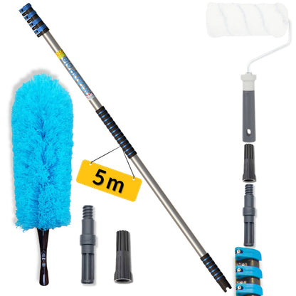 IGADPole – 17ft Telescopic Pole with Threaded Connector, Feather Duster and Paint Roller Adapter-0