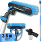 IGADPole 3.6m (12ft) Extension Pole Kit with Water-fed Brush and Hose, with 3-Stage Telescoping Pole 5-12ft Pole-0