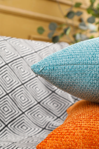Solid Pattern Chenille Cushion Covers 45cm x 45cm 18x18 Inches-3
