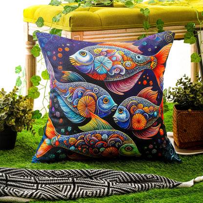 Waterproof Garden Cushion Covers - Marine-Themed Design 3 (Set of 4 - 45x45cm)-4