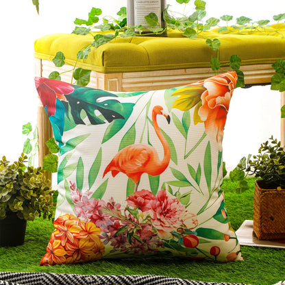 Colourful Bird Print Waterproof Cushion Cover  - Design 2 (Set of 4 - 45x45cm)-3