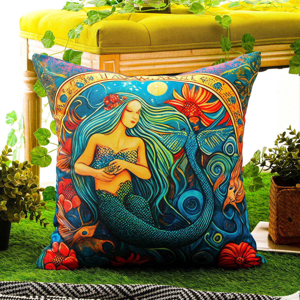 Waterproof Garden Cushion Covers - Marine-Themed Design 1 (Set of 4 - 45x45cm)-4