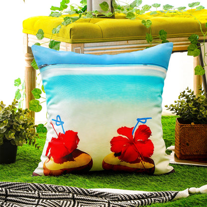 Waterproof Garden Cushion Covers - Marine-Themed Design 5 (Set of 4 - 45x45cm)-2