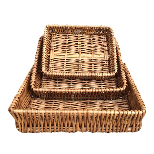 Shallow Wicker Serving Tray-0