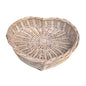 Whitewash Heart Shaped Wicker Tray-2