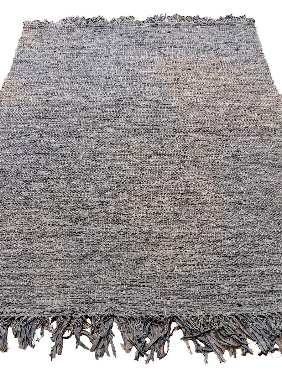 Flatweave Overdyed Jute & Leather Rug - 216 × 125 cm