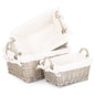 Antique Wash Wicker Handled Lined Storage Basket-0