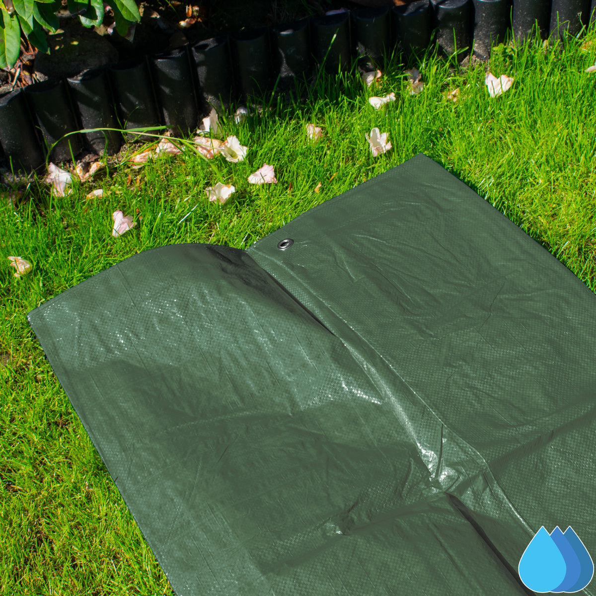 3m x 5m Green Tarpaulins, M-Grade 90 GSM-3
