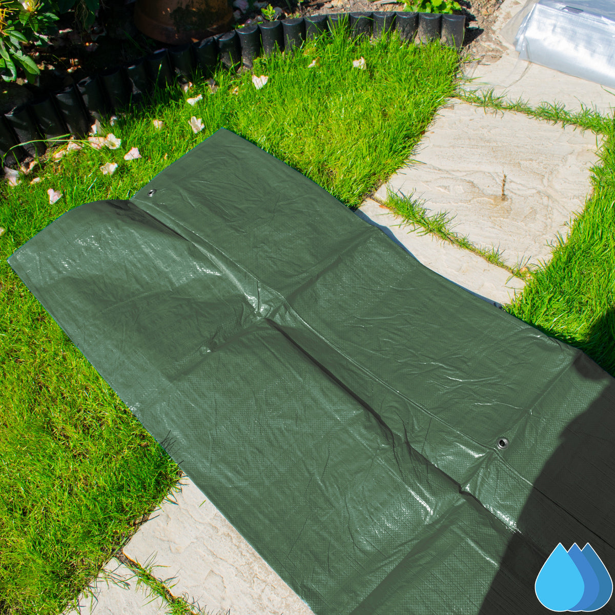 3m x 5m Green Tarpaulins, M-Grade 90 GSM-2
