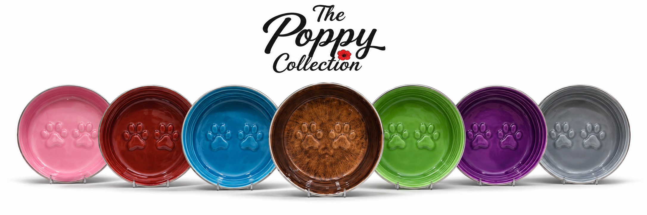 The Poppy Collection Dog Bowl - Pink-1