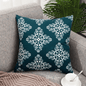 Designer Dutch Velvet Geometric Cushion Cover 45x45 cm - Blue-1