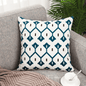 Designer Dutch Velvet Geometric Cushion Cover 45x45 cm - Blue-3