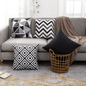 Designer Dutch Velvet Geometric Cushion Cover 45x45 cm - Black-0