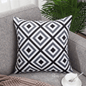Designer Dutch Velvet Geometric Cushion Cover 45x45 cm - Black-3