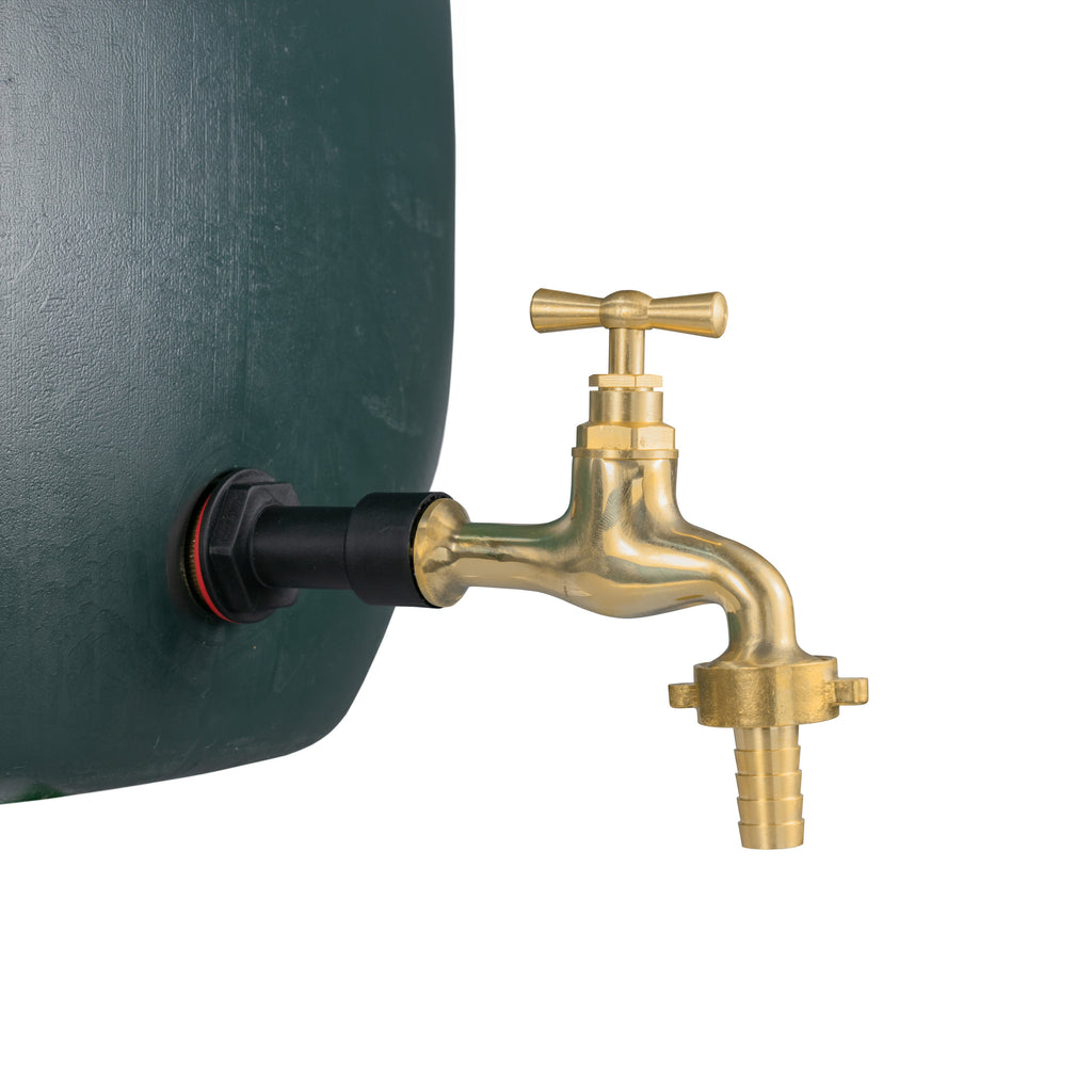 Water Butt Extension Kit 1/2in with 15mm Barbed Polished Brass Tap and Drill Bit-2