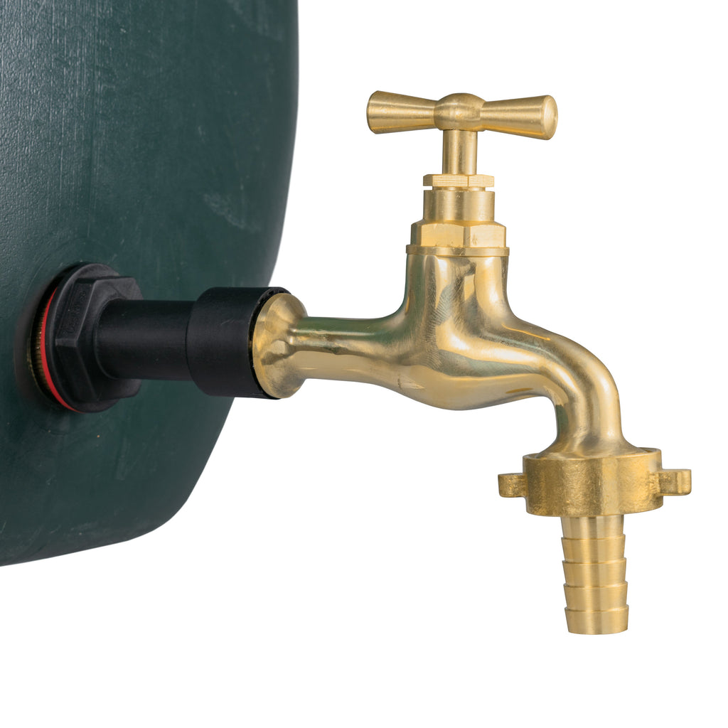 Water Butt Extension Kit 1/2in with 15mm Barbed Polished Brass Tap and Drill Bit-3