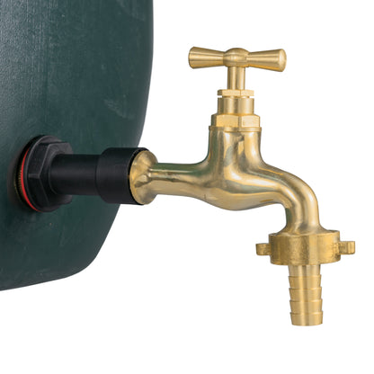 Water Butt Extension Kit 1/2in with 15mm Barbed Polished Brass Tap and Drill Bit-3