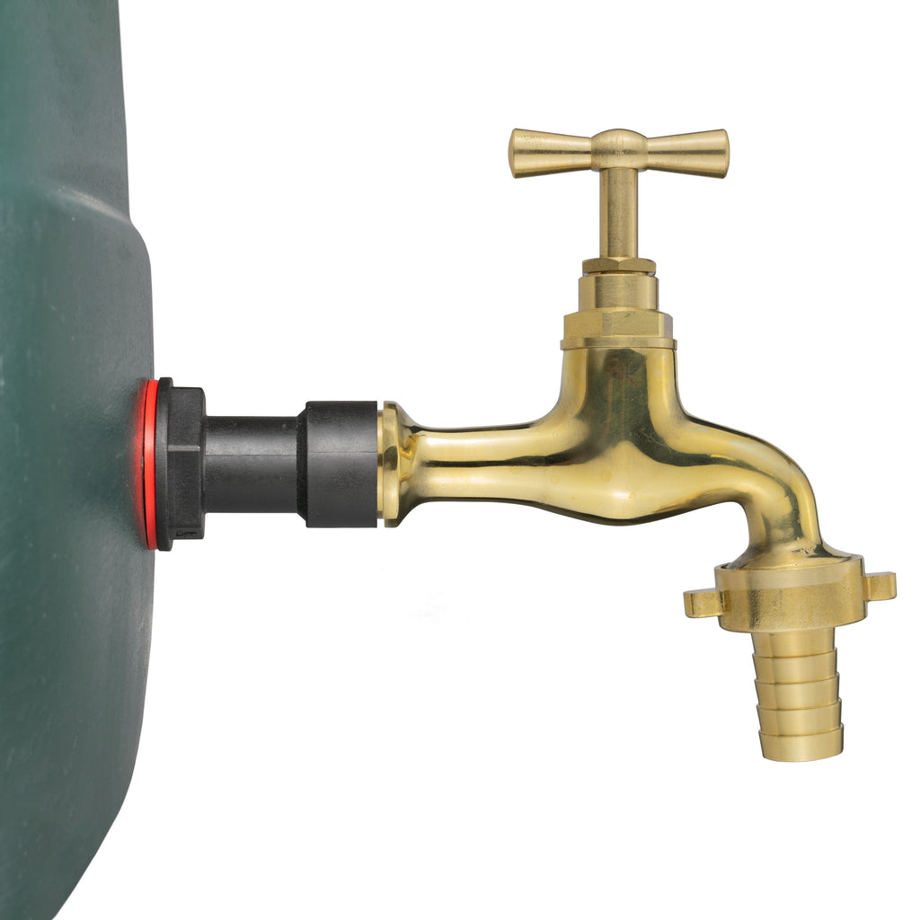 Water Butt Extension Kit 1/2in with 15mm Barbed Polished Brass Tap and Drill Bit-4