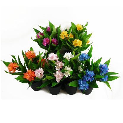 Leaf Design 18cm Artificial Freesia Plant White Flowering-4