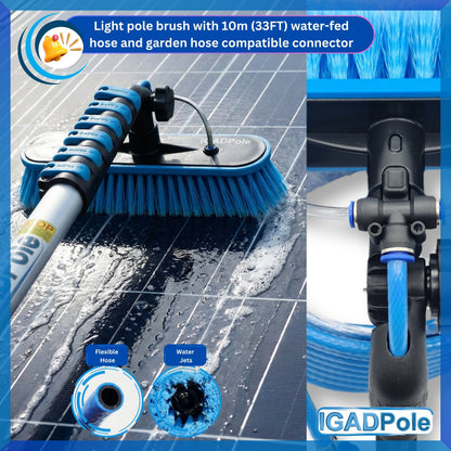 IGADPole 6m (20ft) Extension Pole Kit with Water-fed Brush and Hose, with 5-Stage Telescoping Pole 5-20ft Pole-1