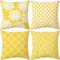 Water & Stain Resistant Yellow Outdoor Cushion Cover | 45x45cm Garden Décor - Set of 4-0
